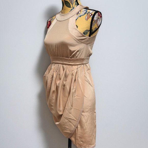 Bebe Satin Halter Neck Wrap Dress Size XXS - Picture 2 of 4
